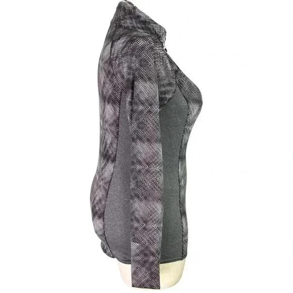 Soybu Pullover Women L Gray Half Zip Stretch Mesh Long Sleeve Running Yoga Top - Picture 4 of 8